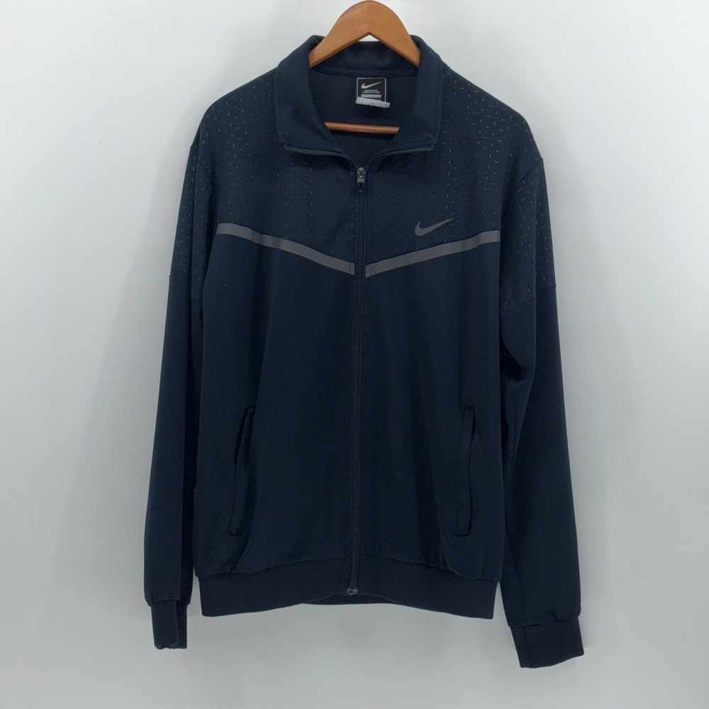 Nike Mens Track Jacket Navy Blue Full Zip Chevron Swoosh 3XL